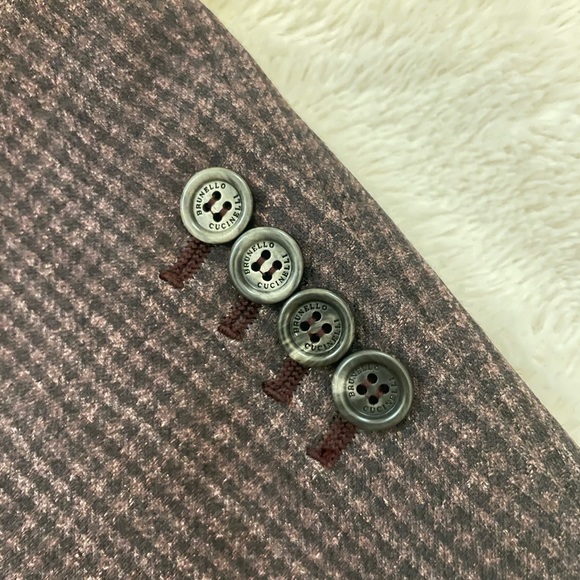 Brunello Cucinelli Mens Linen Wool Jacket Sz 54/44 - Picture 9 of 10